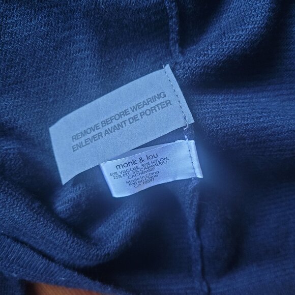 NWT Navy Long Belted Cardi, sz Medium - Picture 8 of 10